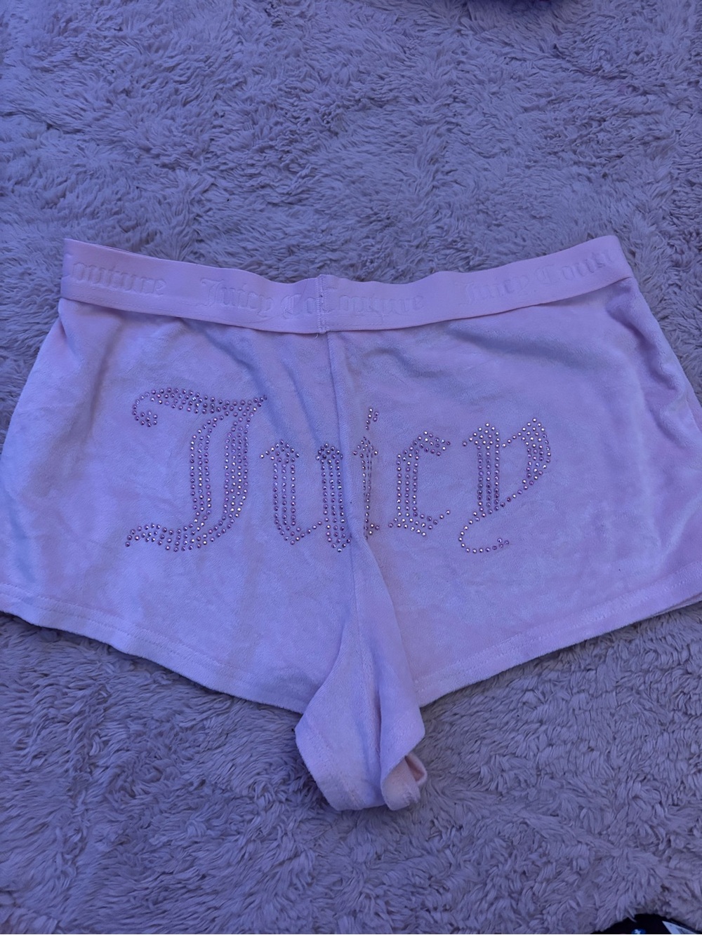 Juicy Couture pink rhinestone sleep shorts